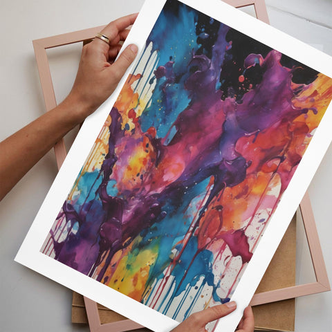 Colorful Watercolor Drip Art