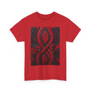 Red and Black Maori Design Mana Unisex Heavy Cotton Tee