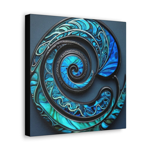 Stunning Blue Paua Abalone Shell Spiral Classic Canvas