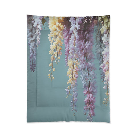 Soft Teal Antique Wisteria Comforter