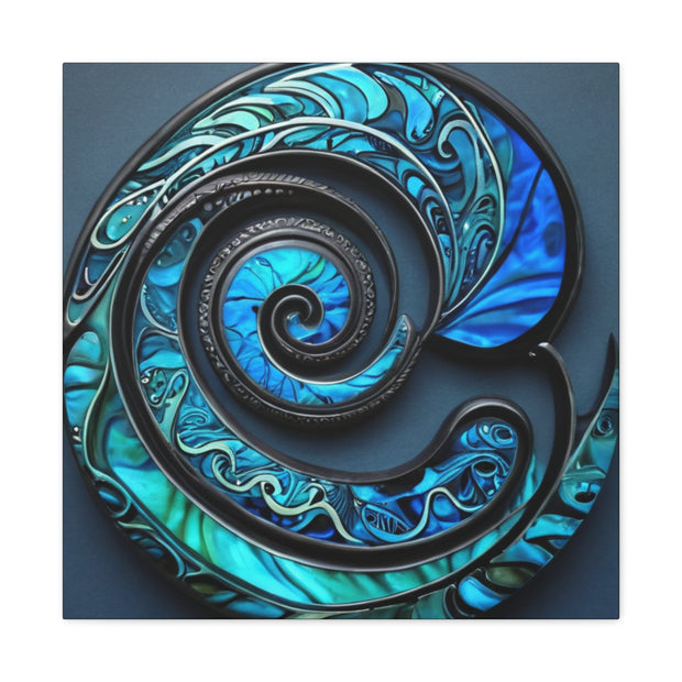 Stunning Blue Paua Abalone Shell Spiral Classic Canvas