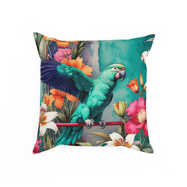 Emerald Green Parrot Paradise Cushion