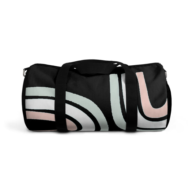 Pastel Curves On Black Duffle Bag