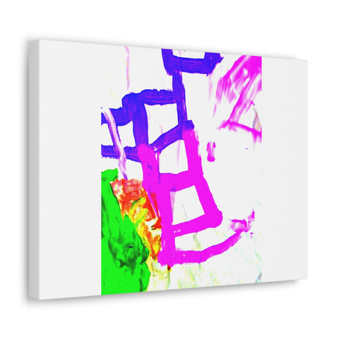 Canvas Gallery Wraps Pink and Blue Ladders Art