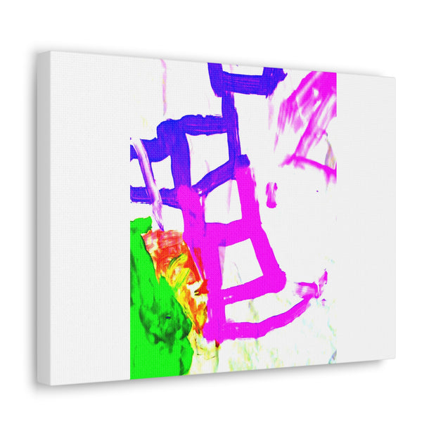 Canvas Gallery Wraps Pink and Blue Ladders Art