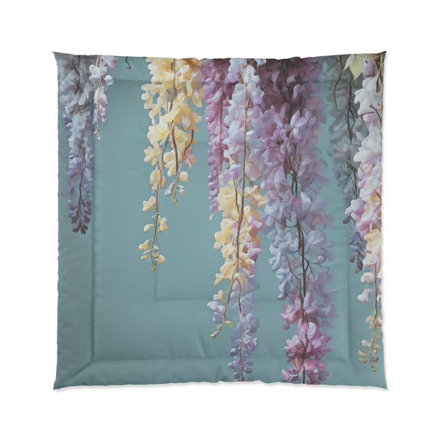 Soft Teal Antique Wisteria Comforter
