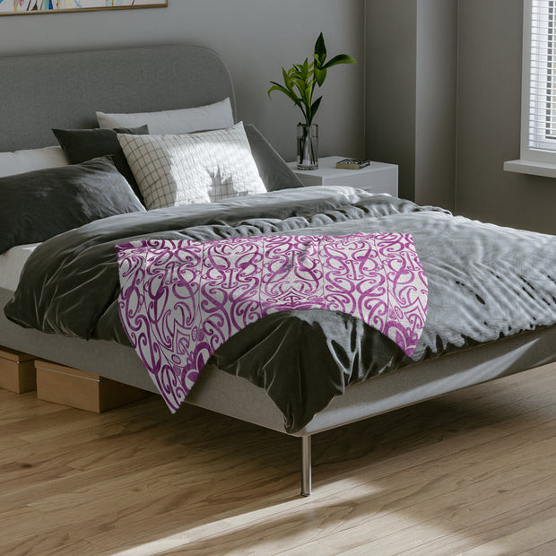 Purple Koru Velveteen Microfiber Blanket