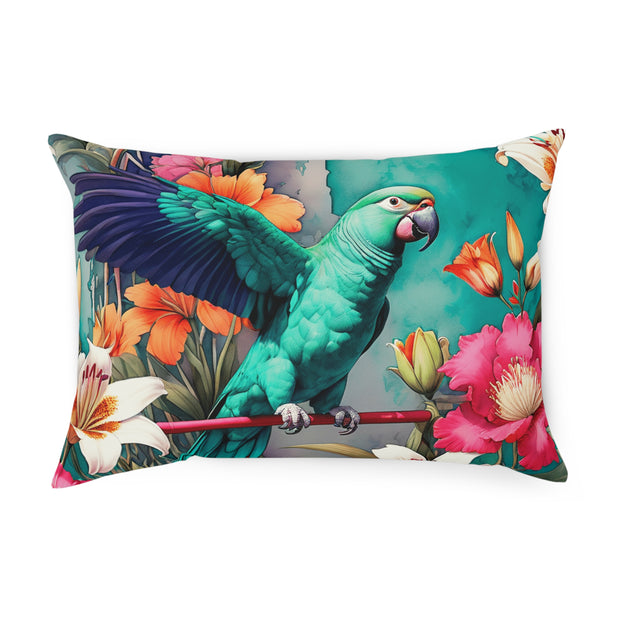 Emerald Green Parrot Paradise Cushion