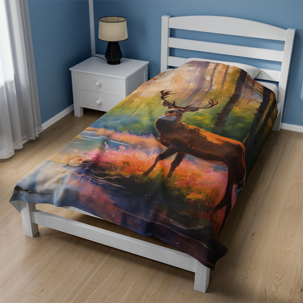 Deer Heaven Velveteen Plush Blanket