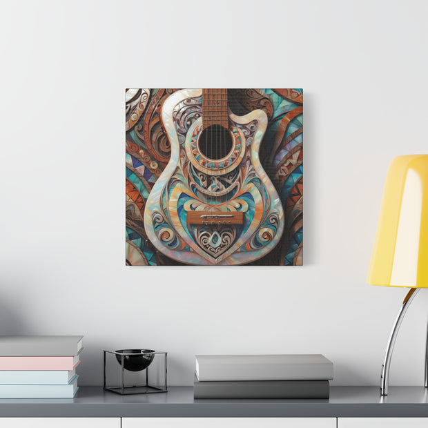Mother Of Pearl Guitar Colorful Classic Canvas