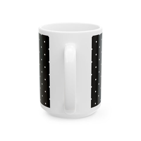 Black and White Polka Dot Ceramic Mug, (11oz, 15oz)