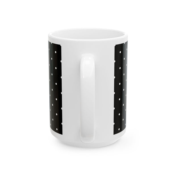 Black and White Polka Dot Ceramic Mug, (11oz, 15oz)