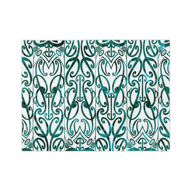Dark Teal Green Koru Velveteen Microfiber Blanket