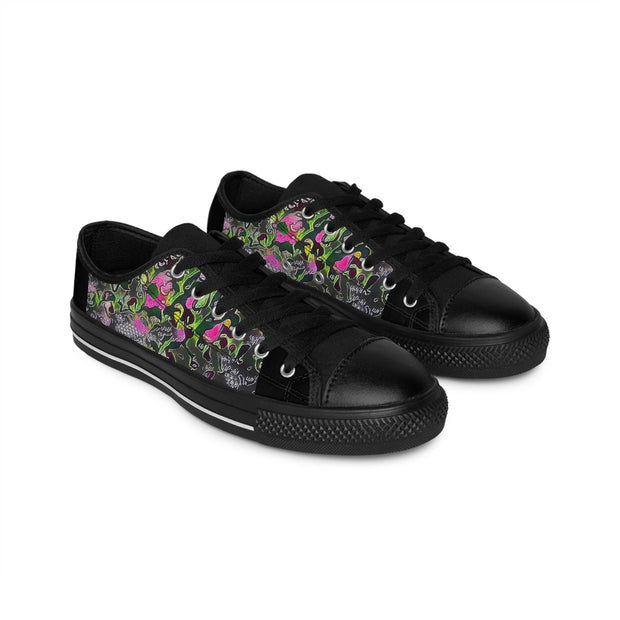 Women's Sneakers  Black Purple Dream Garden