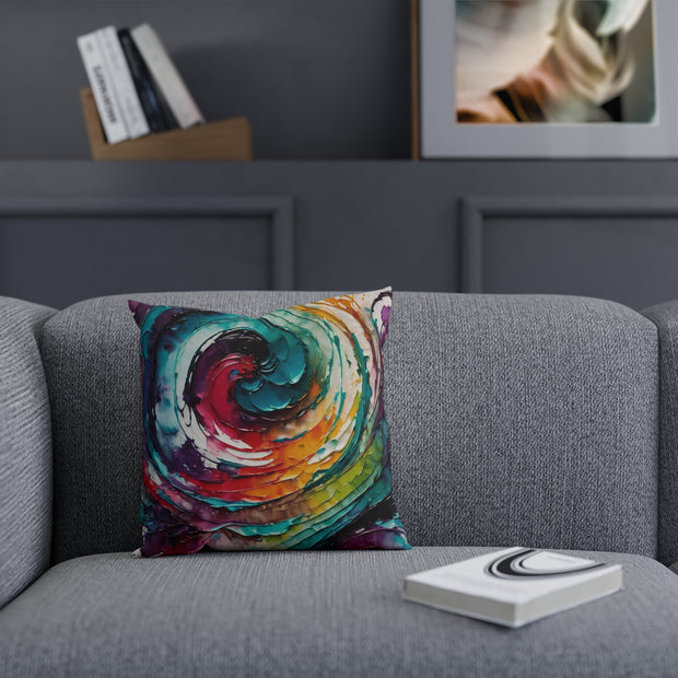 Colorful Swirl In Watercolors and Oils Cushion