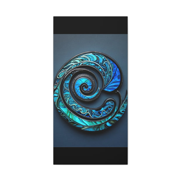 Stunning Blue Paua Abalone Shell Spiral Classic Canvas