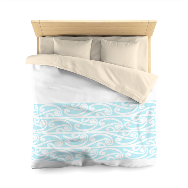 Soft Pastel Aqua Blue Microfiber Duvet Cover