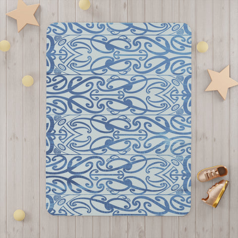 Light Blue Koru Toddler Blanket