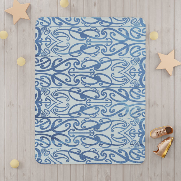Light Blue Koru Toddler Blanket