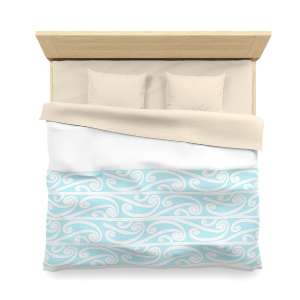 Soft Pastel Aqua Blue Microfiber Duvet Cover