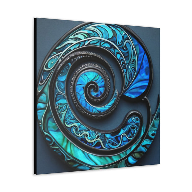 Stunning Blue Paua Abalone Shell Spiral Classic Canvas