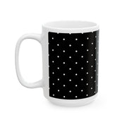 Black and White Polka Dot Ceramic Mug, (11oz, 15oz)
