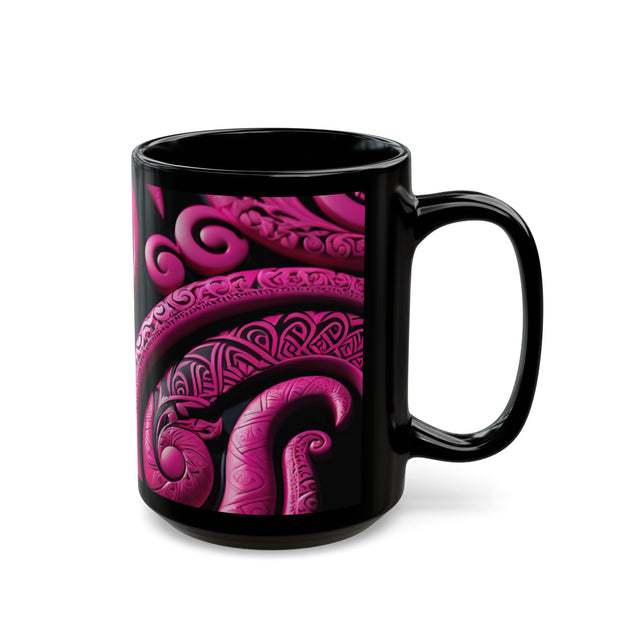 Pink Koru Black Mug (11oz, 15oz)