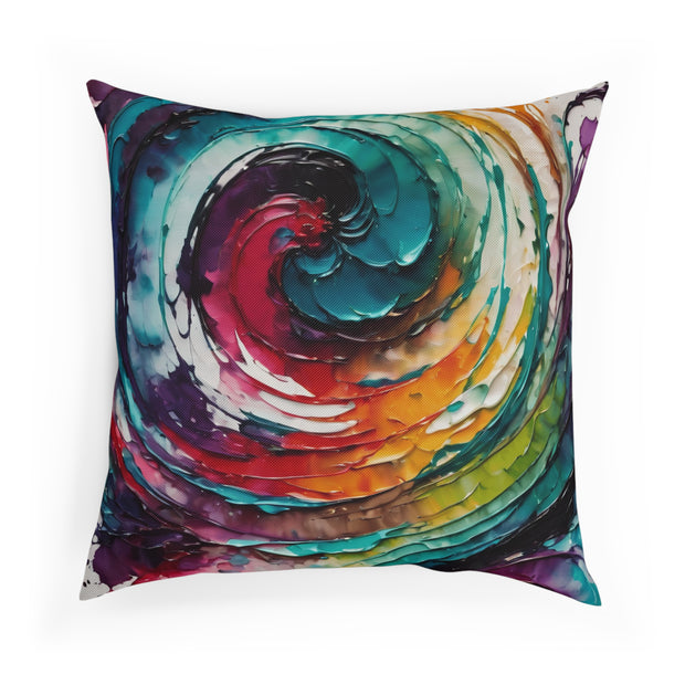 Colorful Swirl In Watercolors and Oils Cushion