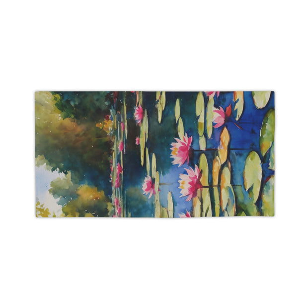 Monet Inspired Waterlily Pond Beach Towels