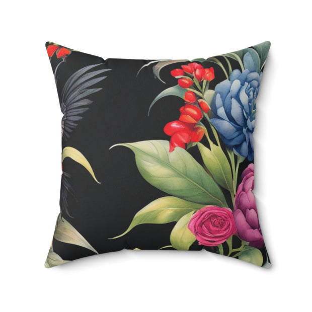 Black Forest Faux Suede Square Pillow