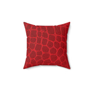 Spun Polyester Square Pillow Lipstick Red Snake Skin