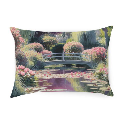 Monet Inspired Lily pond Cushion Watercolor
