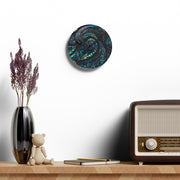 Paua Abalone Shell New Zealand Maori Design Acrylic Wall Clock