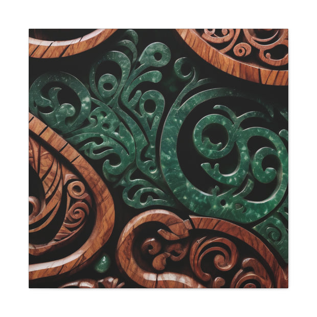 Wood and Jade Pounamu Greenstone Classic Canvas