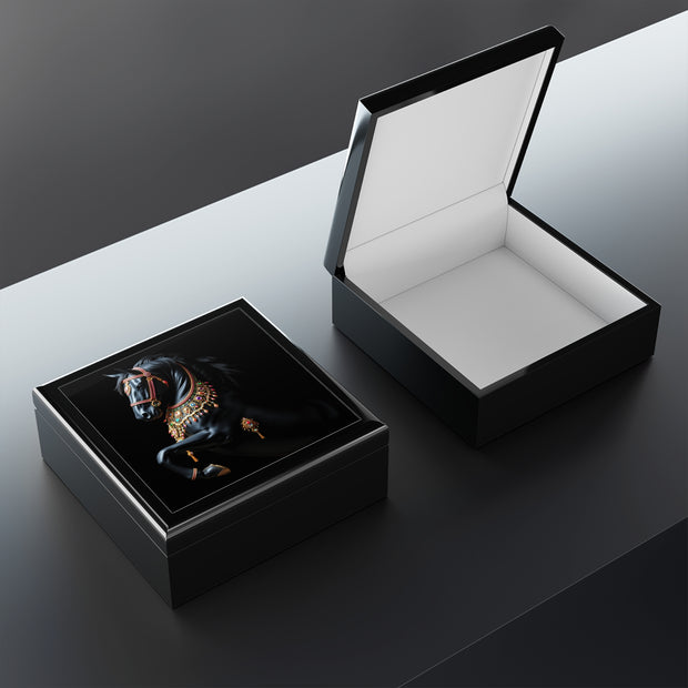 Black Stallion With Jewels Jewelry Box