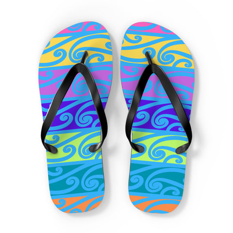 Blue Koru Flip Flops