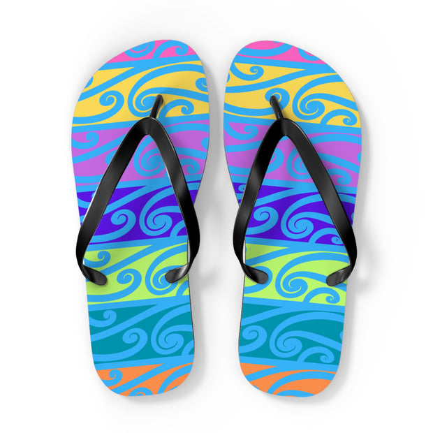 Blue Koru Flip Flops