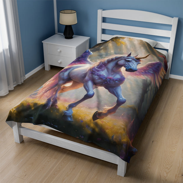 Magical Childrens Unicorn Horse Velveteen Plush Blanket