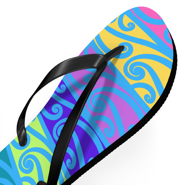 Blue Koru Flip Flops