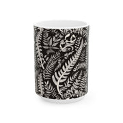 Dark Coco Fern and Bone Ceramic Mug, (11oz, 15oz)