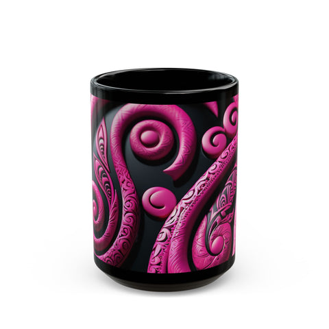 Pink Koru Black Mug (11oz, 15oz)