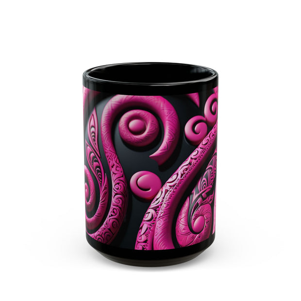 Pink Koru Black Mug (11oz, 15oz)