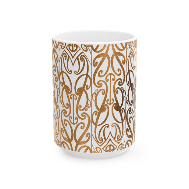 Burnt Orange Koru Ceramic Mug, (11oz, 15oz)