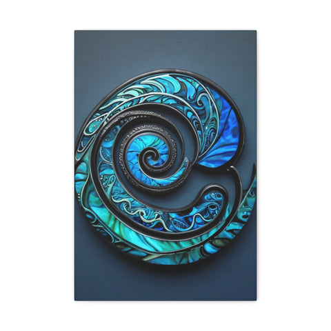 Stunning Blue Paua Abalone Shell Spiral Classic Canvas
