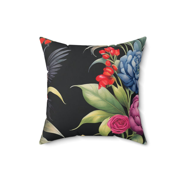 Black Forest Faux Suede Square Pillow