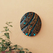 Wood and Paua Abalone Shell Design Acrylic Wall Clock