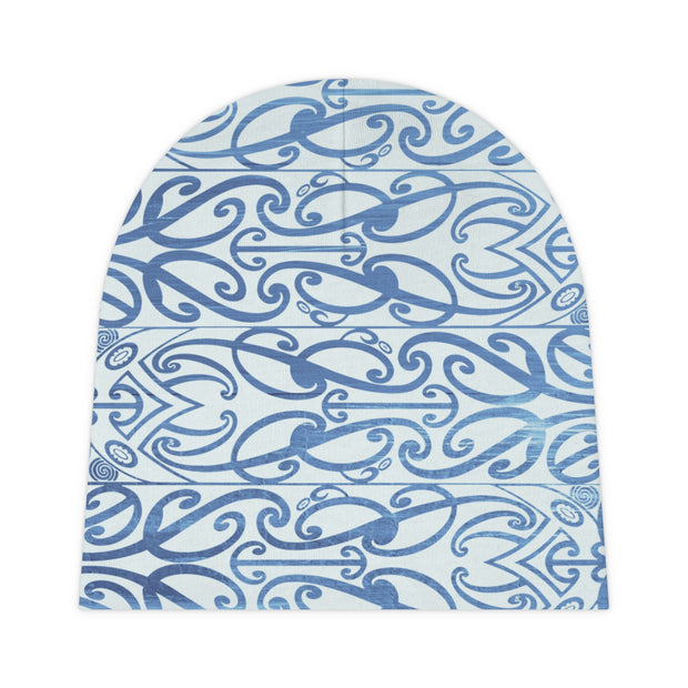 Light Blue Koru Baby Beanie (AOP)