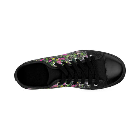 Women's Sneakers  Black Purple Dream Garden