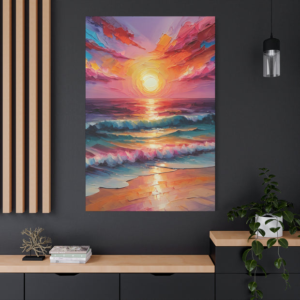Beautiful Colorful Sunset Oils Classic Canvas