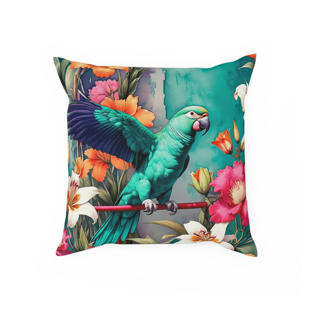 Emerald Green Parrot Paradise Cushion